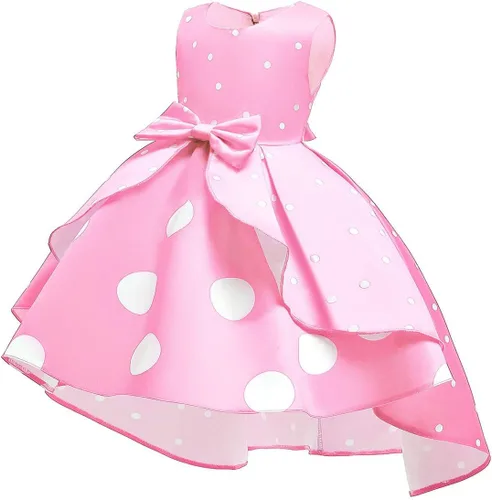 Vista 2 de IMEKIS Disfraz de ratón para niñas, disfraz de Halloween, vestido de lunares, diadema para fiesta de cosplay, cumpleaños, sesión de fotos, 1-11T