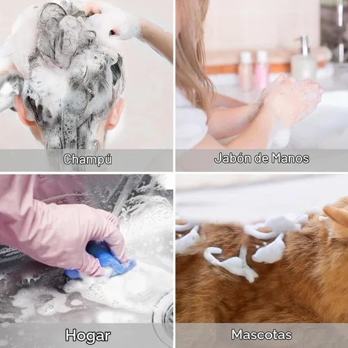 Vista 2 de Botella de espuma de 2 onzas con cepillo, botella de detergente vacía para patas limpias con cepillo limpiador sin enjuague, pequeños dispensadores