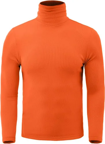 Vista 6 de Zengjo Camisas de manga larga con cuello alto para hombre, capa base térmica, ajustadas, suaves
