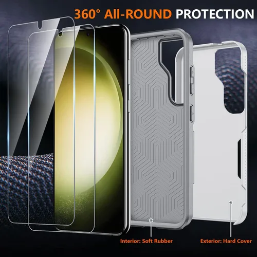 Vista 13 de SPIDERCASE Funda diseñada para Samsung Galaxy S23, [protección contra caídas de grado militar de 10 pies], paquete de 2