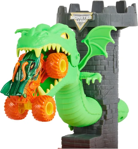 Vista 5 de Monster Jam, juego Dueling Dragon con camión monstruo Dragón exclusivo a escala 1:64, juguetes para niños de 3 años en adelante