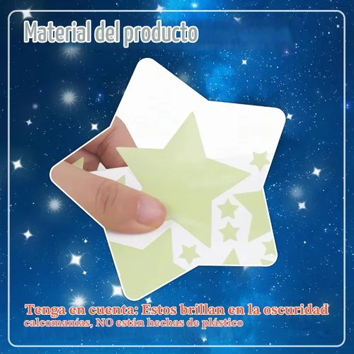 Vista 6 de 492 calcomanías de pared que brillan en la oscuridad para Celing Glow Moon