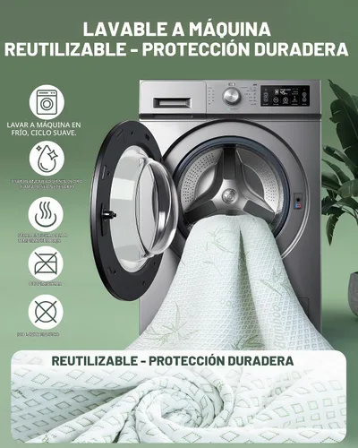 Vista 7 de Protector de colchón impermeable 15% viscosa de bambú Cooling Twin