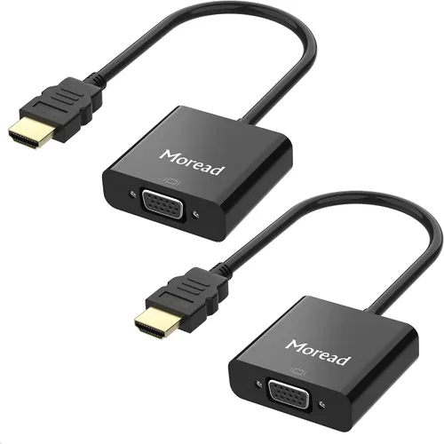 Vista 8 de Moread Adaptador activo HDMI a VGA con audio, negro