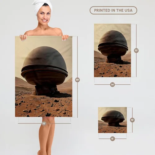 Vista 5 de 3dRose Automatic Weather Station in the Middle of Mars Desert Digital Art 11x12 Wash Cloth for Face and Body