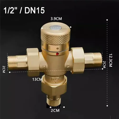 Vista 2 de Thermostatic Mixing, Temperature Constant, Shower Temperature Constant, Brass Material, NPT Thread, Celsius Mark, For Wash Basins, Showers
