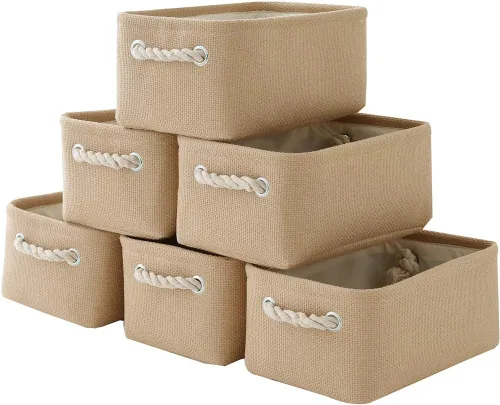 Vista 26 de TheWarmHome Contenedores de almacenamiento para estantes, tamaño mediano, 3 unidades, 13.8 pulgadas de largo x 9.8 pulgadas de ancho x 6.7 pulgadas