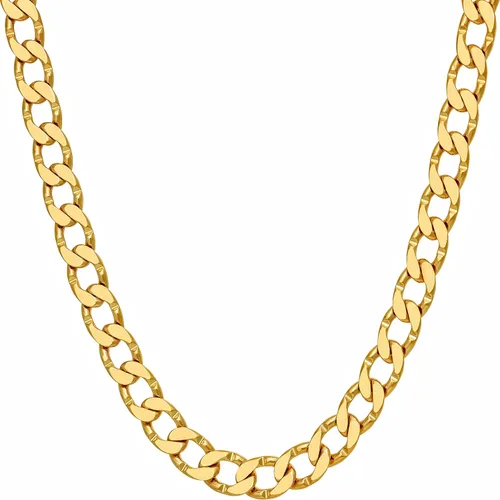 Vista 10 de LIFETIME JEWELRY Collar de cadena de eslabones de borde cortado de diamante chapado en oro real de 24 quilates Dorado