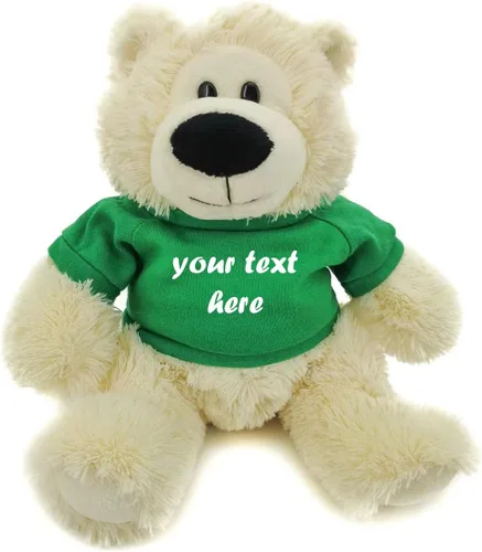 Vista 19 de Plushland Cream Sophie Bear 12.0 in, regalo personalizado para animales de peluche, texto personalizado en la camisa, gran regalo para el día