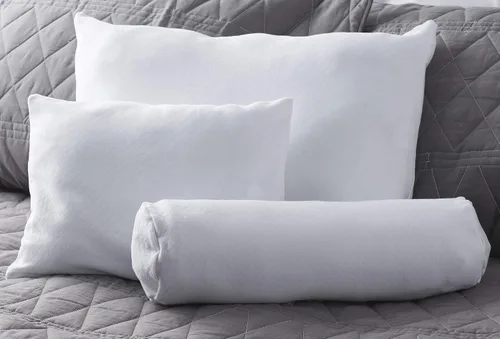 Vista 5 de Bucky Natural Bedding Collection, funda de almohada Travel Duo, 14 x 11 pulgadas, color blanco