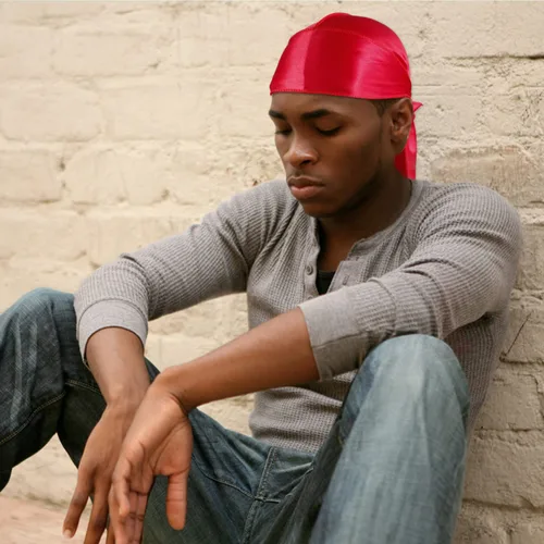 Vista 34 de Paquete de 3 piezas de durags sedosas para ondas de hombres, de regalo 1 gorra para marcar las ondas, talla única