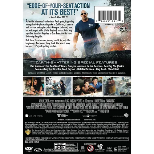 Vista 6 de Geostorm San Andreas Twister DVD Movie Dwayne The Rock Johnson Helen Hunt Bill Paxton Carla Gugino Gerard Butler Jim Sturgess Abbie Cornish Jami