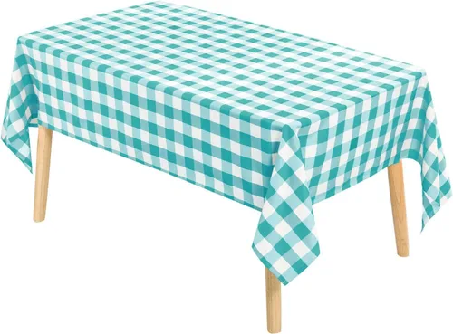 Vista 2 de Hiasan - Mantel cuadrado a cuadros, 30 x 30 pulgadas, tela impermeable y resistente a las arrugas para picnic, cena y fiesta, tela de poliéster