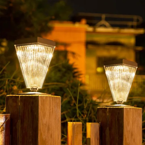Vista 5 de Paquete de 6 luces solares para postes para exteriores, impermeables, para postes de camino, luces solares para postes de valla al aire libre