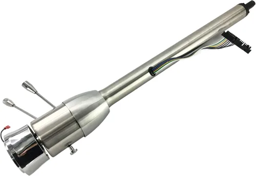 Vista 10 de Columna de dirección manual de 81 cm con inclinación, acabado de acero inoxidable pulido, con adaptador de rueda de 9 orificios, sin llave Columna