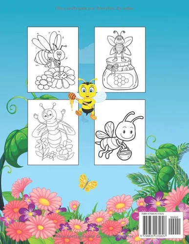 Vista 2 de Libro para colorear de abejas de la miel para niños Un divertido y bonito dibujo para colorear para niños de 4 a 8 años Regalo para niños y niñas