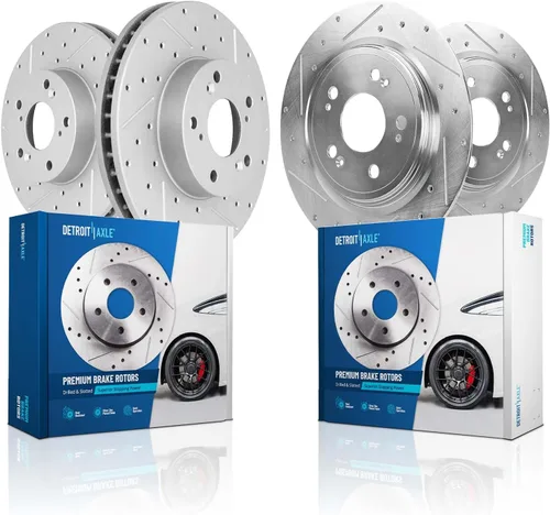 Vista 101 de Detroit Axle - Rotores de freno delantero para 04-13 Mazda 3 Rotores de frenos de disco 06-15 Mazda 5 Reemplazo: Rotor regular delantero de 11.81