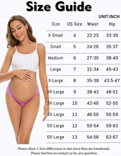 Vista 6 de Molasus Cotton Crossover Maternity Underwear Under Bump Pregnancy Bikinis Panties
