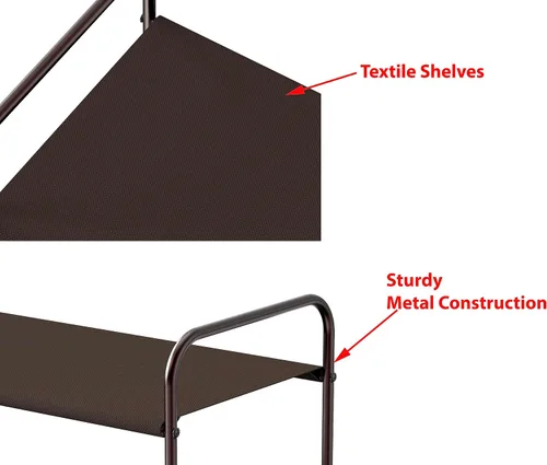 Vista 5 de Simple Houseware - Organizador de almacenamiento para zapatero de 2 niveles, color bronce