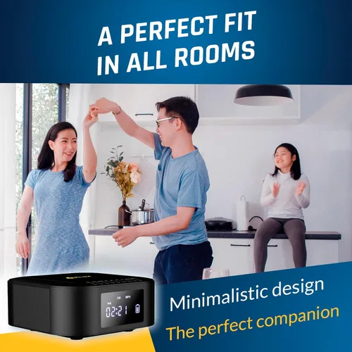 Vista 7 de KLIM Boombox E1 - Reproductor de CD portátil con subwoofer - Bajo extra, Bluetooth, radio FM, USB, AUX, MP3 - Batería recargable, modos con cable e