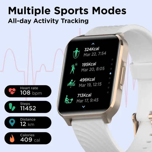 Vista 2 de Motorola Moto Watch 70 - Reloj inteligente Bluetooth de salud y fitness para uso diario, funciones avanzadas de salud, hasta 10 días de duración