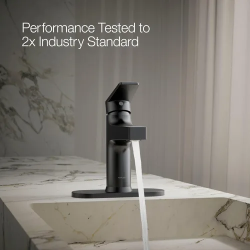 Vista 12 de Kohler 74021-4-BL Taut - Grifo de lavabo de baño con mango único, 1.2 gpm, negro mate