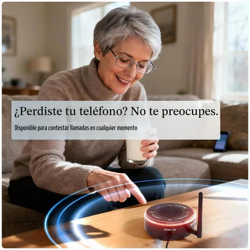 Vista 3 de PebblePulse Amplificador de timbre para teléfono celular, tono de llamada fuerte de 120 dB con alerta de flash LED, conexión automática Bluetooth