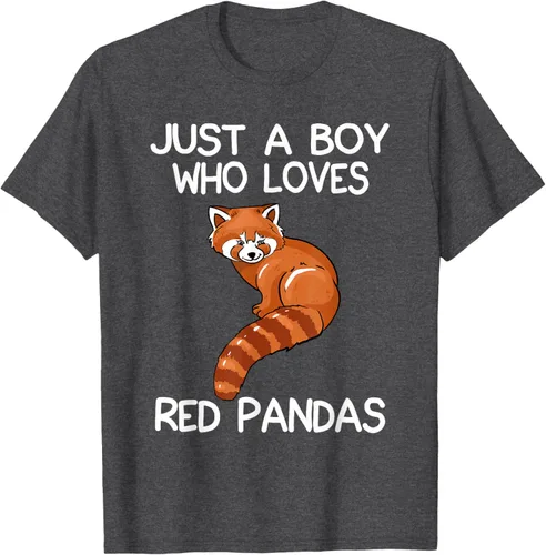 Vista 25 de Just A Boy Who Loves Red Pandas Gift - Camiseta con diseño de panda roja, Negro, S