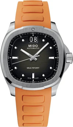 Vista 15 de MIDO Multifort TV Big Date - Reloj suizo automático para hombres - Caja de 40mm con respaldo transparente Verde sobre acero inoxidable