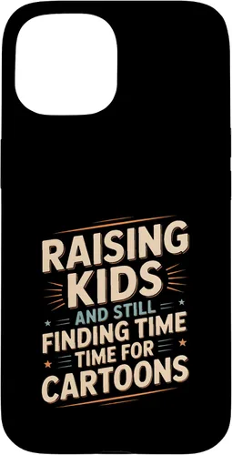 Vista 6 de Raising Kids and Still Finding Time Time for Cartoons Humor Case for iPhone XR