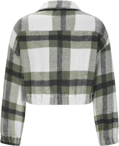 Vista 4 de Chaqueta corta para mujer, abrigo de manga larga con botones