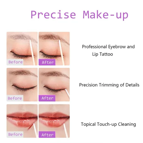 Vista 5 de 1600 hisopos de algodón puntiagudos de 2.75 pulgadas, hisopos de algodón microblading de 2.75 pulgadas, puntas de precisión, hisopos de algodón