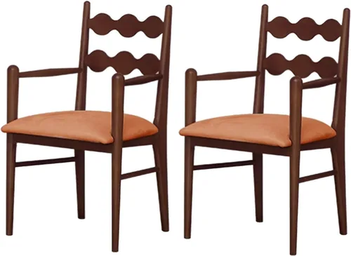 Vista 17 de Sillas de comedor tapizadas, silla de cocina con respaldo, silla de sala de estar con brazos versátil asiento de comedor de granja, sillas