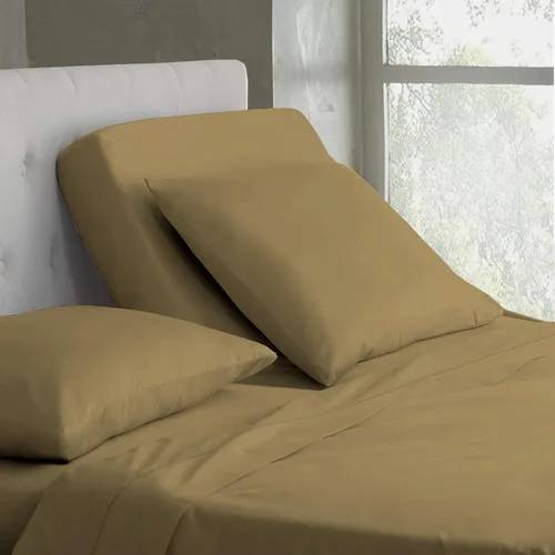 Vista 57 de Juego de sábanas de algodón de 600 hilos tamaño Queen dividido para base de cama ajustable, juego de sábanas de 4 piezas con bolsillo profundo