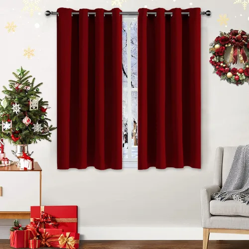 Vista 51 de CUCRAF Cortinas opacas de 45 pulgadas de largo, juego de 2 paneles para dormitorio, bolsillo para cortinero, cortinas de oscurecimiento