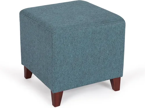 Vista 11 de Adeco Simple British Style Cube Reposapiés otomano banco reposapiés, 16x16x16, azul