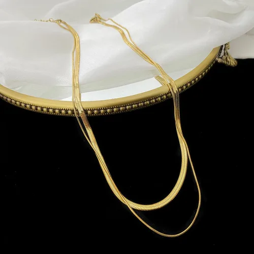 Vista 7 de Collar grueso en capas para mujer, cadena de eslabones cubanos dorados, mosquetón, collar punk, gargantilla gruesa, regalo de joyería