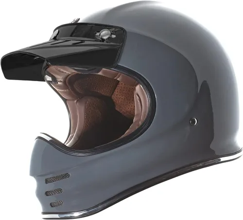 Vista 12 de TORC T3/Baja - Casco de motocicleta de fibra de vidrio retro clásico de cara completa con aprobación DOT y ECE Lealtad blanca brillante