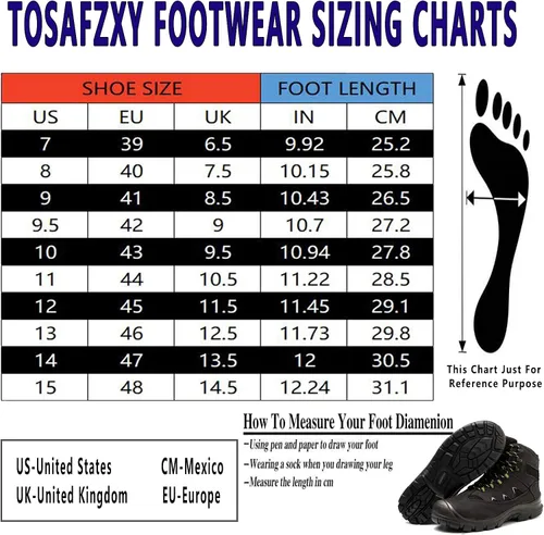 Vista 5 de Botas de trabajo para hombres, botas de seguridad impermeables con punta de acero de 6 pulgadas