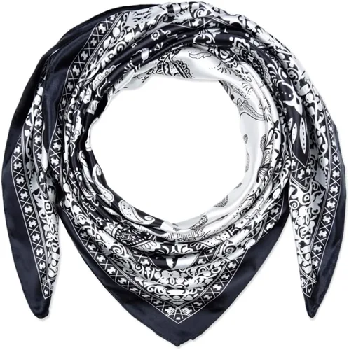 Vista 79 de corciova - Bufanda cuadrada grande para mujer, diadema sedosa para cabello rizado, lazo para dormir por la noche, bandana a la moda, 35 x 35