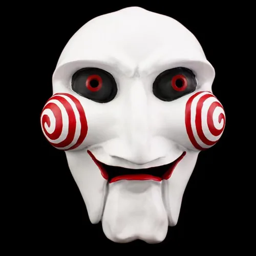Vista 2 de Máscara de cosplay, Saw The Jigsaw Killer John Kramer - Máscara de terror pintada para Halloween Cosplay