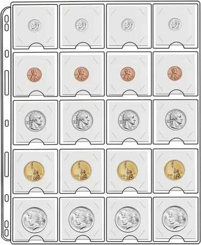 Vista 6 de MUDOR Carpeta con fundas para monedas de 2 x 2, 200 bolsillos para libros