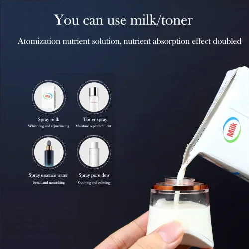Vista 6 de FANTEXY Nano pulverizador facial con analizador de piel, probador de humedad, mini vaporizador portátil con USB, práctico pulverizador facial