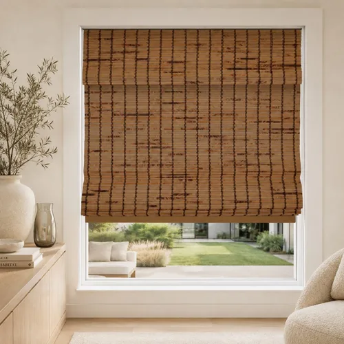 Vista 20 de CHICOLOGY Persianas romanas de bambú, persianas filtrantes de luz favoritas de los clientes para ventanas, calidad premium, ideales para el hogar