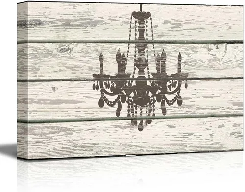 Vista 6 de wall26 - Obra de arte con estampado de madera de ciervo en bosque de abedules - Lienzo rústico para pared, arte para el hogar - 16 x 24 pulgadas