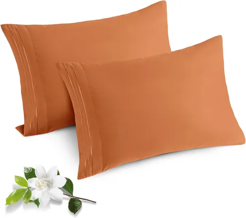 Vista 15 de Horbaunal Paquete de 2 fundas de almohada de microfibra de tamaño estándar, color azul, con cierre de sobre, 1800 hilos, suaves y resistentes al