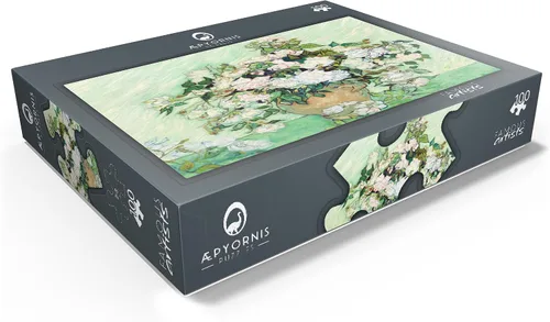Vista 3 de MyPuzzle Roses 1890 por Vincent Van Gogh - Rompecabezas prémium de 100 piezas para adultos