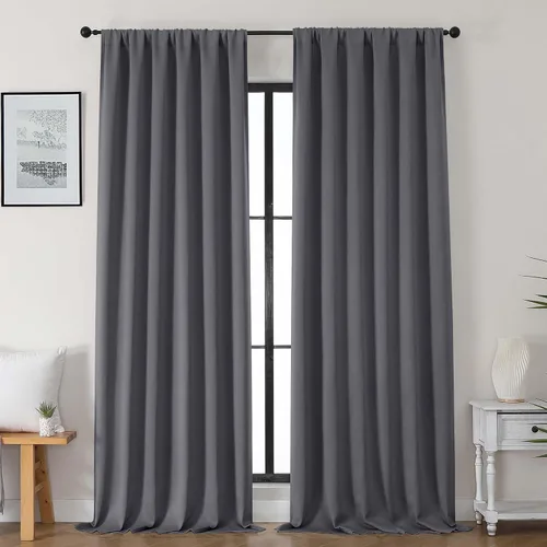 Vista 80 de Gwine Cortinas opacas para dormitorio, 54 pulgadas de largo, paneles de cortina de ventana con aislamiento térmico y reducción de ruido, cortinas