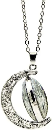 Vista 3 de DEQIYIJI Wolf Gifts - Collar con colgante de cabeza de lobo celta para mujeres, hombres, adolescentes, niñas, niños, media luna