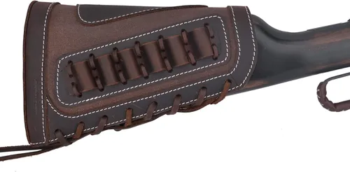 Vista 23 de Cartucho de culata de cuero para rifles calibre 12 o calibre .30-30 .308 Caza bolsa de munición bolsa de bolsa de bolsa de mano derecha escopeta